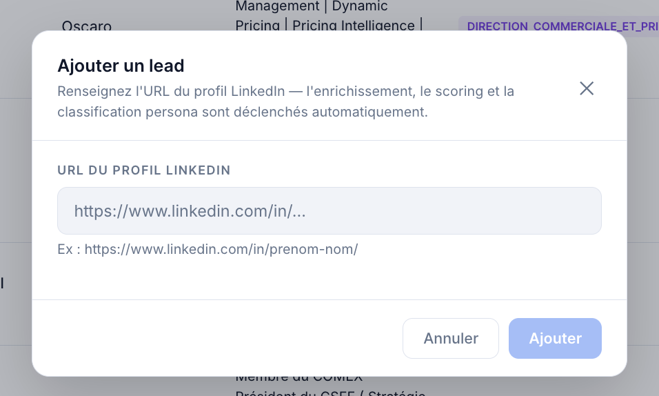 Ajouter un lead