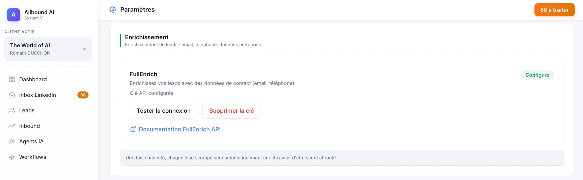 Intégration FullEnrich